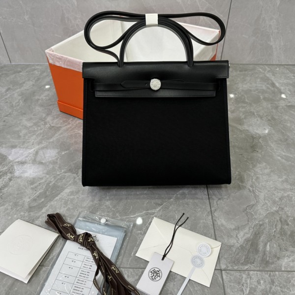 「#4609」Hermes Mini Patchwork Silver Buckle Hermes Herbag 25cm