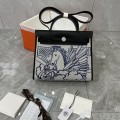 「#4612」Hermes Mini Patchwork Silver Buckle Hermes Herbag 25cm