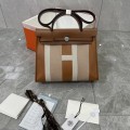 「#4612」Hermes Mini Patchwork Silver Buckle Hermes Herbag 25cm