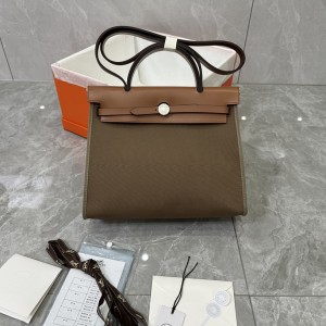 「#4617」Hermes Mini Patchwork Silver Buckle Hermes Herbag 25cm