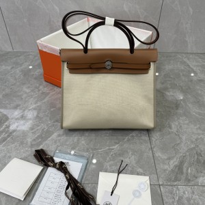 「#4618」Hermes Mini Patchwork Silver Buckle Hermes Herbag 25cm