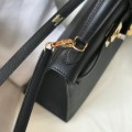 「#4009」 Hermes Black gold buckle Kelly 25cm