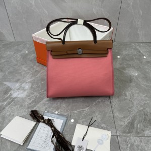 「#4619」Hermes Mini Patchwork Silver Buckle Hermes Herbag 25cm