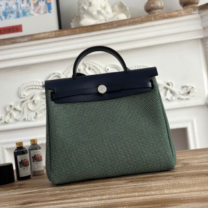 「#4621」Hermes Mini Patchwork Silver Buckle Hermes Herbag 30cm