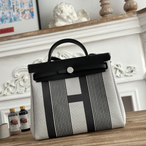 「#4624」Hermes Mini Patchwork Silver Buckle Hermes Herbag 30cm