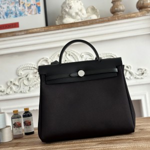 「#4628」Hermes Mini Patchwork Silver Buckle Hermes Herbag 30cm