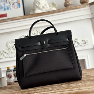 「#4628」Hermes Mini Patchwork Silver Buckle Hermes Herbag 30cm