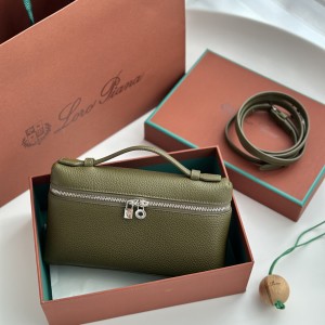 「#7023」Loro pian - L19 - 19x6.5x11cm - olive green