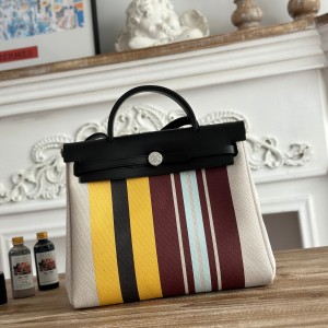 「#4631」Hermes Mini Patchwork Silver Buckle Hermes Herbag 30cm