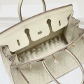 「#4075」Hermes Milkshake White Birkin Bag 25cm