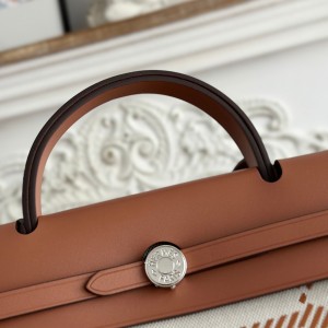 「#4638」Hermes Mini Patchwork Silver Buckle Hermes Herbag 30cm