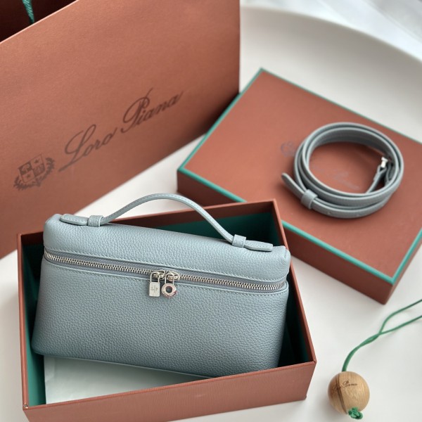 「#7027」Loro pian - L19 - 19x6.5x11cm - sky blue 「#7027」Loro pian - L19 - 19x6.5x11cm - sky blue