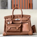 「#4643」 Hermes Cargo canvas and leather Swift bag Hermes Herbag 35cm