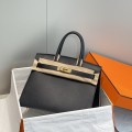 「#4077」Hermès Black Birkin Bag 30cm