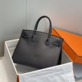 「#4077」Hermès Black Birkin Bag 30cm