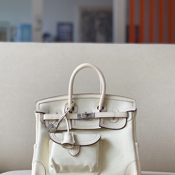 「#4647」 Hermes Cargo canvas and leather Swift bag Hermes Herbag 35cm