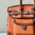 「#4651」 Hermes Cargo canvas and leather Swift bag Hermes Herbag 25cm