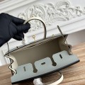 「#4653」Hermes Birkin Glacier Blue/Milkshake White Epsom Leather, Gold Buckle Hand-sewn Wax Thread 25cm