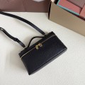 「#7033」Loro pian L19 gold buckle- FAN1034 - 19x6.5x11cm - black ostrich leather 「#7033」Loro pian L19 gold buckle- FAN1034 - 19x6.5x11cm - black ostrich leather