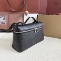 「#7035」Loro pian L19 silver buckle - FAN1034 - 19x6.5x11cm - black ostrich leather 「#7035」Loro pian L19 silver buckle - FAN1034 - 19x6.5x11cm - black ostrich leather