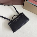 「#7035」Loro pian L19 silver buckle - FAN1034 - 19x6.5x11cm - black ostrich leather 「#7035」Loro pian L19 silver buckle - FAN1034 - 19x6.5x11cm - black ostrich leather