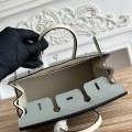 「#4654」Hermes Birkin Glacier Blue/Milkshake White Epsom Leather, Silver Buckle Hand-sewn Wax Thread 25cm