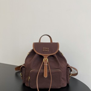 「#9019」 miumiu Sac à dos en toile  22*18*11.5 