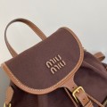 「#9019」 miumiu Sac à dos en toile  22*18*11.5