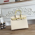 「#4669」Hermes Birkin Milkshake White/Chicken Yellow Epsom Leather, Gold Buckle Hand-sewn Wax Thread 25cm
