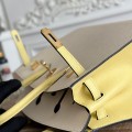 「#4669」Hermes Birkin Milkshake White/Chicken Yellow Epsom Leather, Gold Buckle Hand-sewn Wax Thread 25cm