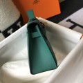 「#4081」Hermes Velvet Green Mini Kelly Bag No.1, Gold Buckle 22*14*7cm 「#4081」Hermes Velvet Green Mini Kelly Bag No.1, Gold Buckle 22*14*7cm