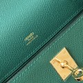 「#4081」Hermes Velvet Green Mini Kelly Bag No.1, Gold Buckle 22*14*7cm 「#4081」Hermes Velvet Green Mini Kelly Bag No.1, Gold Buckle 22*14*7cm
