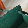 「#4081」Hermes Velvet Green Mini Kelly Bag No.1, Gold Buckle 22*14*7cm 「#4081」Hermes Velvet Green Mini Kelly Bag No.1, Gold Buckle 22*14*7cm