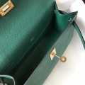 「#4081」Hermes Velvet Green Mini Kelly Bag No.1, Gold Buckle 22*14*7cm 「#4081」Hermes Velvet Green Mini Kelly Bag No.1, Gold Buckle 22*14*7cm