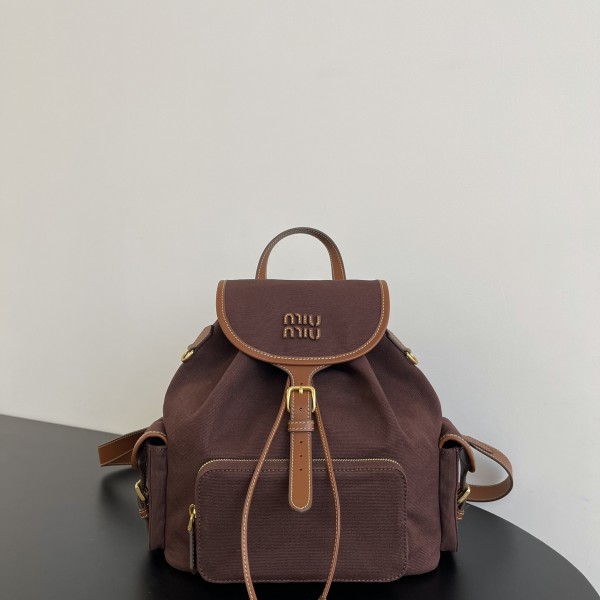 「#9020」 miumiu Sac à dos en toile 29.5*25*12.5