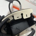 「#4670」Hermes Birkin Milkshake White and Black Epsom Leather, Gold Buckle, Hand-sewn Wax Thread 25cm