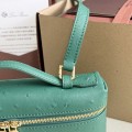 「#7042」Loro pian L19 gold buckle - FAN1034 - 19x6.5x11cm - Malachite Green，Ostrich skin