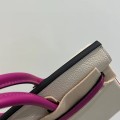 「#4671」Hermes Birkin color matching milkshake white and rose red epsom leather, gold buckle, hand-sewn wax thread 30cm