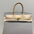 「#4672」Hermes Birkin Seagull Grey/Treatment Grey Epsom Leather, Gold Buttons Hand-sewn Wax Thread 25cm