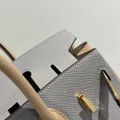 「#4672」Hermes Birkin Seagull Grey/Treatment Grey Epsom Leather, Gold Buttons Hand-sewn Wax Thread 25cm