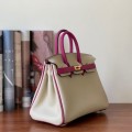 「#4678」Hermes Birkin three-tone epsom leather, gold buckle, hand-sewn wax thread 30cm