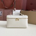 「#7046」Loro pian L19 gold buckle - FAN1034 - 19x6.5x11cm -Tender white，Ostrich skin