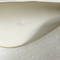 「#7046」Loro pian L19 gold buckle - FAN1034 - 19x6.5x11cm -Tender white，Ostrich skin