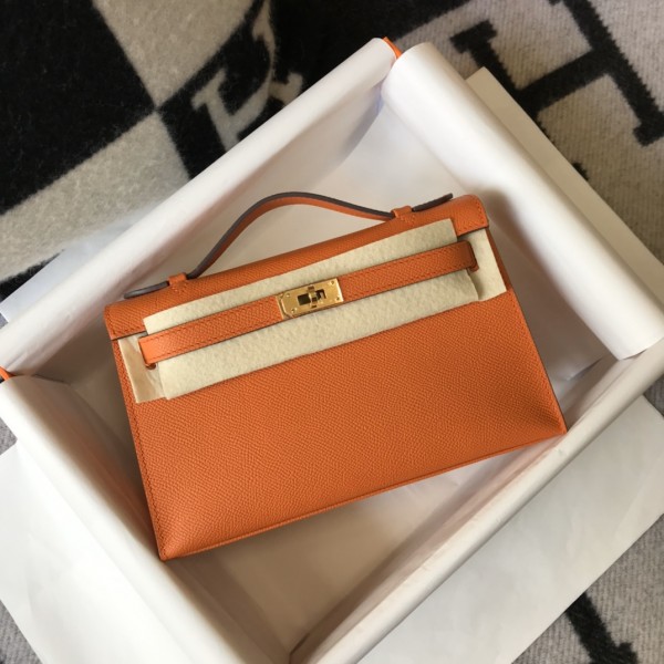 「#4084」 Hermès Orange Mini Kelly Bag No. 1, Gold Buckle 22*14*7cm 「#4084」 Hermès Orange Mini Kelly Bag No. 1, Gold Buckle 22*14*7cm
