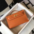 「#4084」 Hermès Orange Mini Kelly Bag No. 1, Gold Buckle 22*14*7cm 「#4084」 Hermès Orange Mini Kelly Bag No. 1, Gold Buckle 22*14*7cm