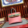 「#4683」Hermes Birkin milkshake powder macaron blue silver buckle epsom leather, hand-sewn wax thread30cm