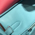 「#4683」Hermes Birkin milkshake powder macaron blue silver buckle epsom leather, hand-sewn wax thread30cm
