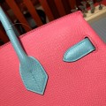 「#4683」Hermes Birkin milkshake powder macaron blue silver buckle epsom leather, hand-sewn wax thread30cm