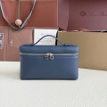 「#7050」Loro pian L19 gold buckle -FAI8393 - 19x6.5x11cm -Warbler tail blue