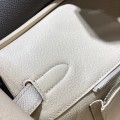 「#4686」Hermes Birkin Iron Grey with Milkshake Silver Buckle Epsom Leather, Hand-sewn Wax Thread 30cm